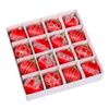 Catzon 16 Pcs Shiny Christmas Baubles Silk Wrapped with Rhinestone Sequins for Party Decor-Red
