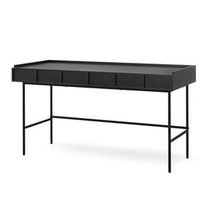 Linea Black Oak 140cm 2 Drawer Desk
