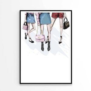 Modern Women with Elegant Handbags   Print 100% Australian Made 90 x 120cm   (Poster)