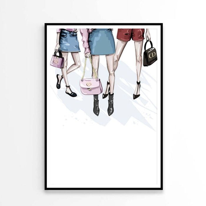 Modern Women with Elegant Handbags   Print 100% Australian Made 90 x 120cm   (Poster)