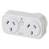 Click Left Hand Double Adaptor with Surge Protector
