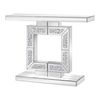 P&P Mirrored Entryway Furniture with Unique Diamond Inlaid Tabletop and Anti Tipping Base