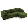 Advwin 277cm L Shape 3 Seater Sofa w/ Oversized Chaise Corduroy Modular Compressed Sofa No Assembly Green