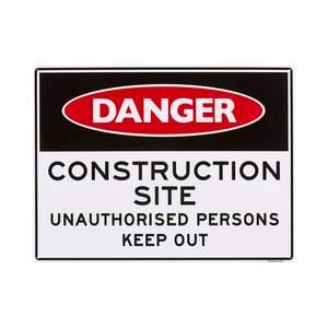 Sandleford 450 x 600mm Construction Site Plastic Sign