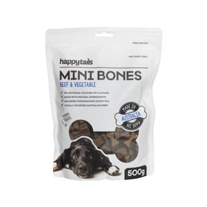 Happy Tails 500g Beef and Vegetable Mini Bones Dog Treats