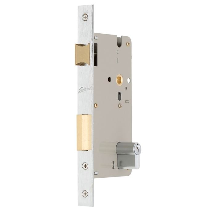 Gainsborough 60mm Satin Chrome Double Cylinder Backset Mortice Lock