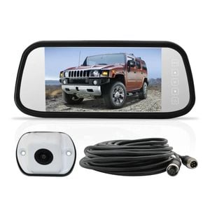 Elinz K Series 7" Replacement Mirror Ahd Monitor Surface Mount 1080p Rear Camera White 10m Cable