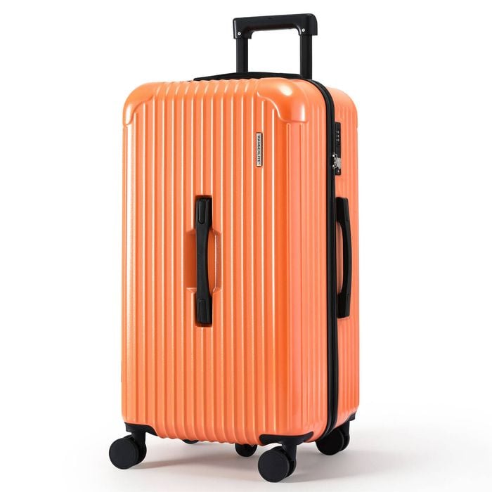 Wanderlite 28" Trunk Luggage Suitcase Travel 5 Wheels Type-c Port Tsa Orange