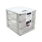 Boxsweden 30 x 24.5 x 25.5cm White 3 Layer Storage Drawer