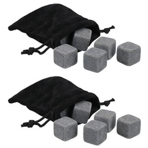 2x 9pc Barcraft Whisky Stones/Ice Cubes w/ Pouch Set - Grey