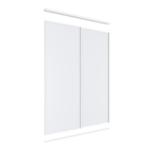 Lugna 2400 x 1201-1800mm Double Melamine Wardrobe Sliding Door Package