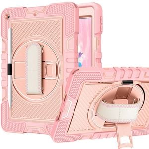 Rugged Stand Shockproof Hybrid Case with Strap For Apple iPad Pro M4 11" (2024) (Peach)
