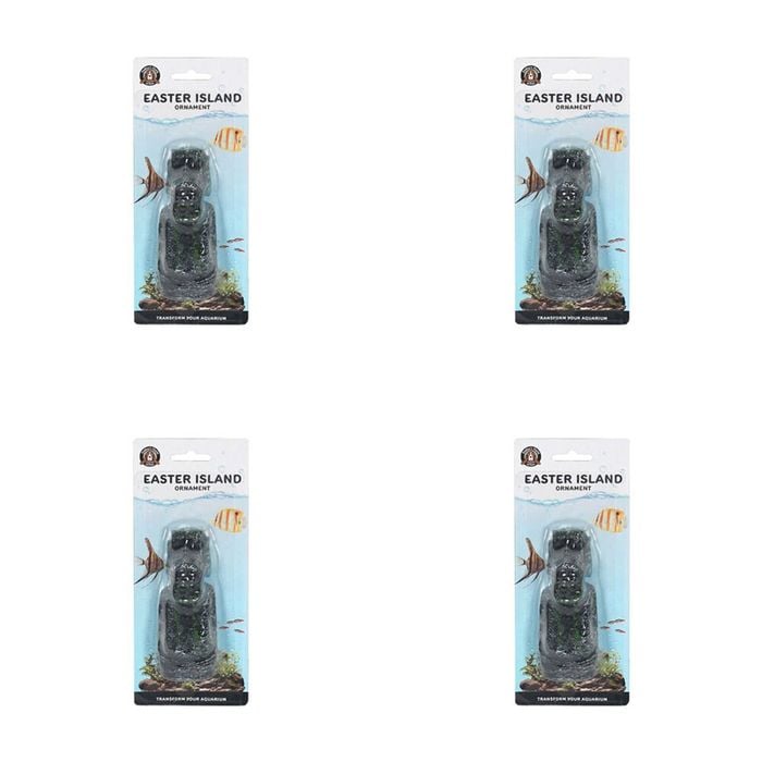 4PK Dudley's World Of Pets Aquarium/Fish Tank Easter Island Decor 20cm