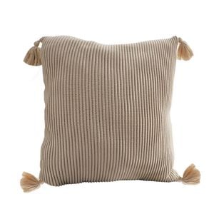 SOGA 45cm Off-White Wabi-Sabi Tassel Square Throw Pillow