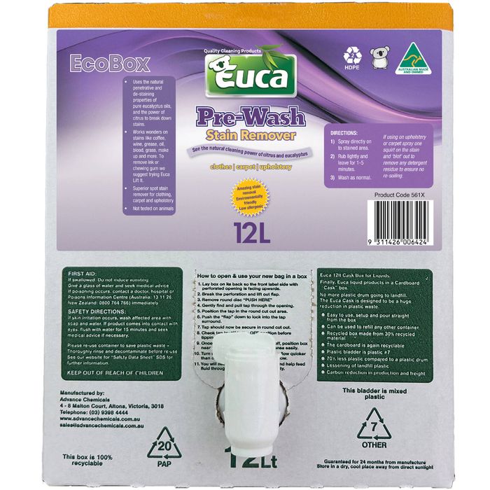 Euca 12lt Pre Wash Stain Remover Cask