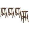 Oikiture 4x Bar Stool Counter Dining Chair Wooden Walnut