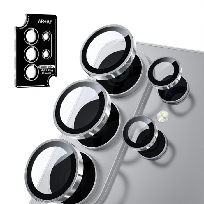 For Samsung Galaxy S26 Ultra Metal Camera Lens Glass Individual Eagle Protector Cover (silver)