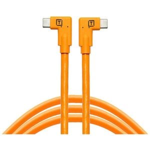Tether Tools Tetherpro Usb-c To Usb-c Rt Angle/rt Angle 4.6m Hi-vis Orange