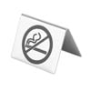Olympia Table Sign No Smoking Stainless Steel Double Sided 50x50mm Restaurant Cafe Catering Signage