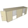 Build-A-Shed 1.2 x 6.0 x 2.0m Tunnel Shed Tunnel Hinged Door with 2 Double Sliding Side Doors - Cream