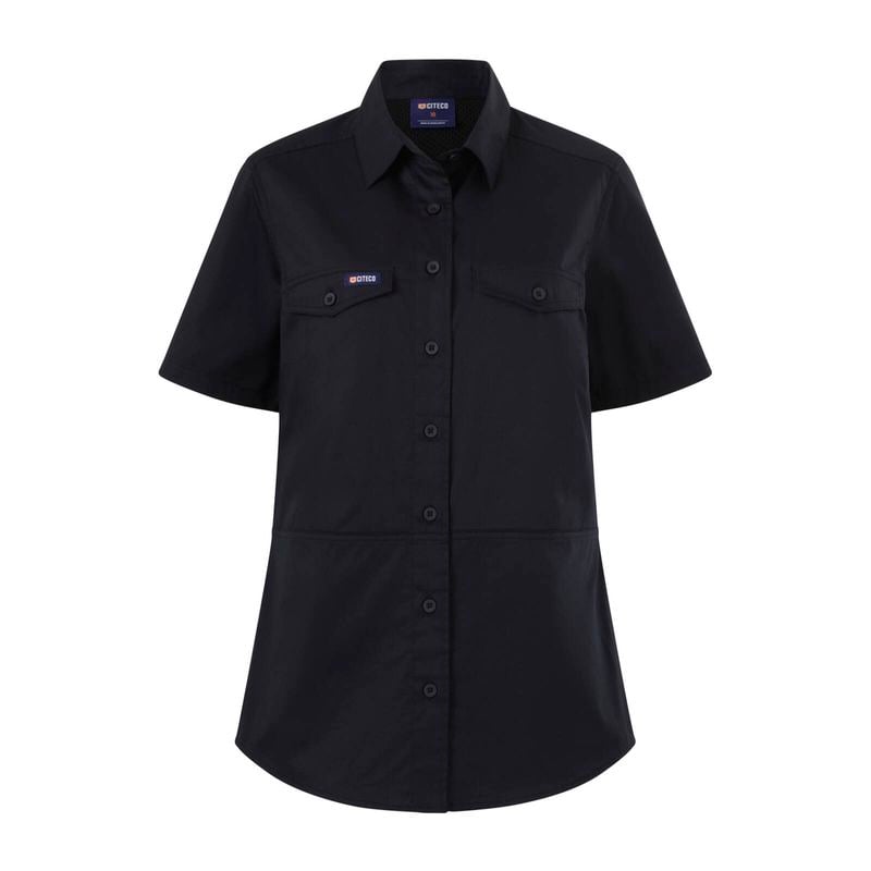 Size 10 Black Womens Short Sleeve Shirt