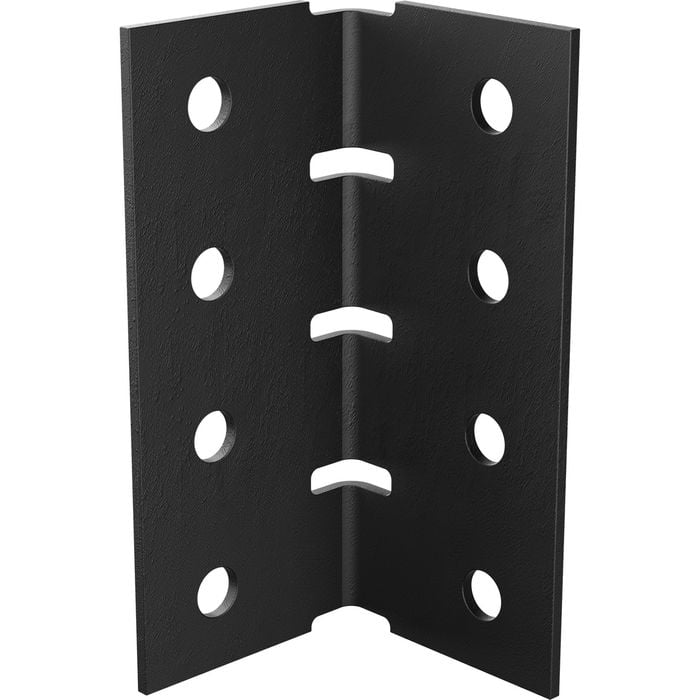 Dunnings 60 x 60 x 140 x 3mm Black Heavy Duty Angle Bracket Plate
