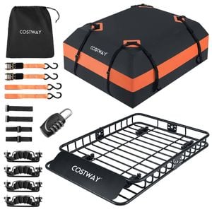Costway 130cm Universal Roof Rack Metal Luggage Carrier Suv Truck