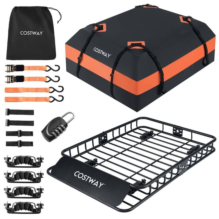 Costway 130cm Universal Roof Rack Metal Luggage Carrier Suv Truck