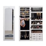Levede Jewelry Cabinet with LED Light in White Colour