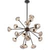Telbix Varlin Contemporary Pendant Hanging Lamp Light Metal Glass Black Matte Mirror