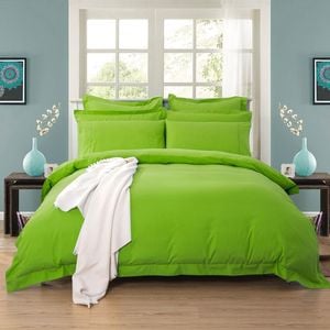 Fabric Fantastic 1000tc Tailored Super King Size Green Quilt/doona/duvet Cover Set