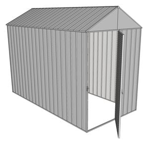 Build-a-Shed 1.5 x 3.0 x 2.3m Front Gable Single Hinged End Door Shed - Zinc