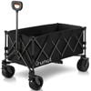 TRUNDL 180L XL Electric Folding Pull Cart, Powerful Easy Hill Climbing, Wagon for Beach Camping Shopping, Black