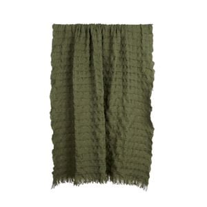 Amalfi Ridge Waffle Throw Green 170x130x1cm