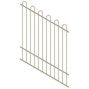 ProtectorAl 0350-1200W x 1500H Paperbark Loop Top Pool Fence Panel Raked 16-30º