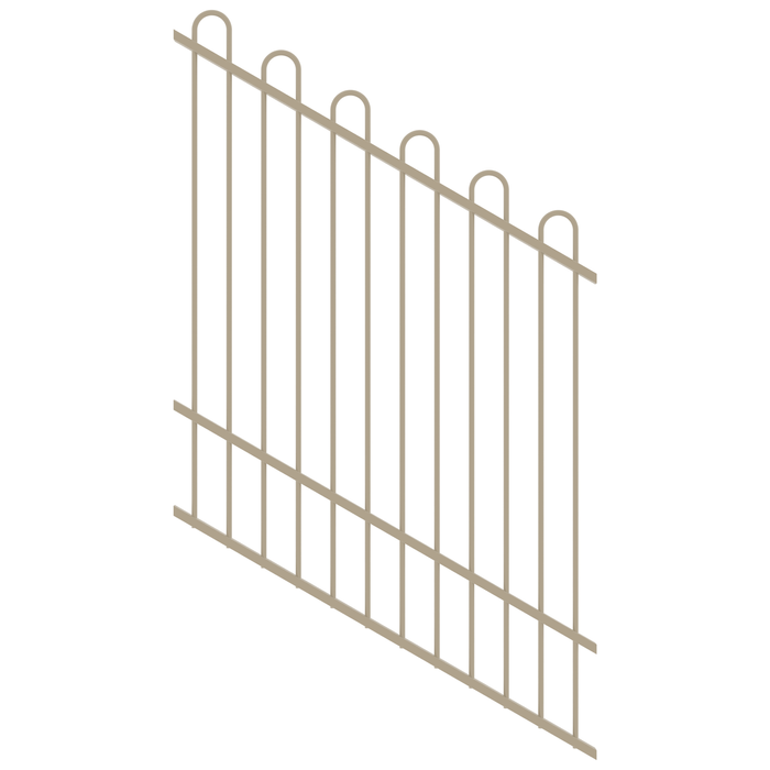 ProtectorAl 0350-1200W x 1500H Paperbark Loop Top Pool Fence Panel Raked 16-30º