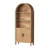 Oikiture Arched Bookshelf Display Shelf Bookcase Bookshelves Storage Cabinet