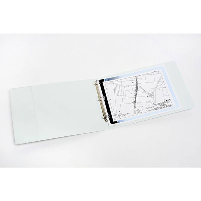 Marbig Clearview Insert 3 D-ring 50mm A3 Binder File Organiser Landscape White
