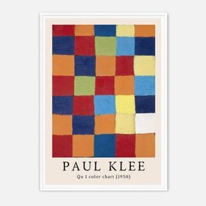 Galrie Paul Klee's 1930 Qu 1 Color Chart Stunning Geometric Art Print for Modern Decor, White Frame, A1 60 x 84cm (23 x 33inch)