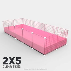 Ozzy Cages Large C&C Enclosure - Clear Sided - Pink