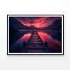 Dock with Lake with Sunset  Print 100% Australian Made 120x90cm  (Poster)