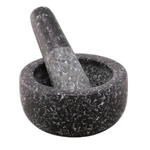 Avanti Black Speckled Mini Mortar and Pestle Solid Granite 9.5cm