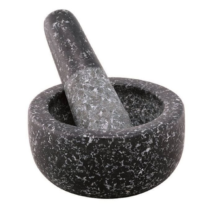 Avanti Black Speckled Mini Mortar and Pestle Solid Granite 9.5cm