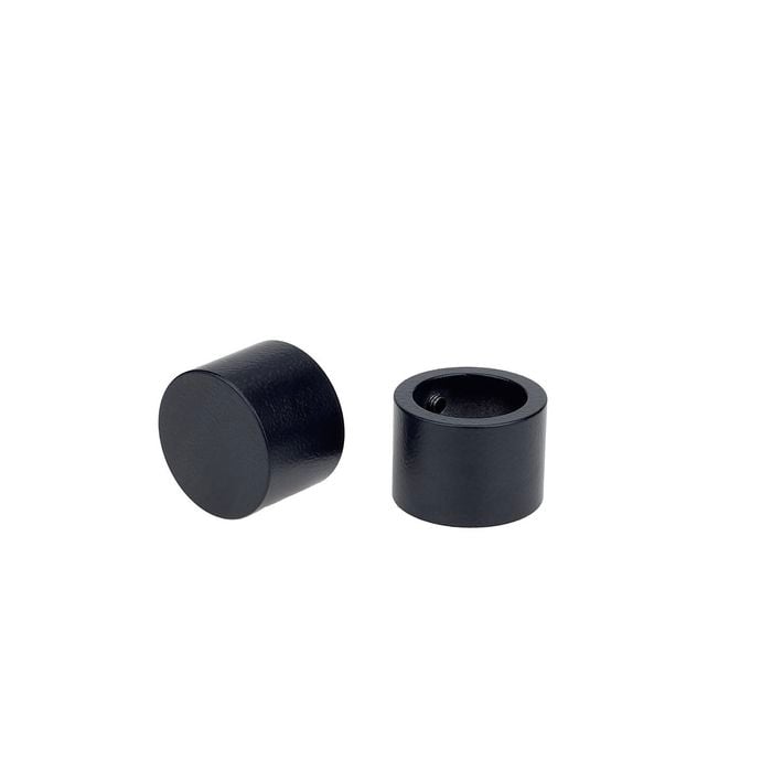 Pillar Products 32mm Black Cap Curtain Rod Finial - 2 Pack
