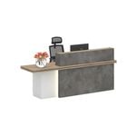 Modern Furniture JARIN  Reception Desk Left Panel - Carbon Grey & White Colour