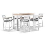 Outdoor Balmoral 1.5M Aluminium Bar Table With 6 Capri Bar Stools- White