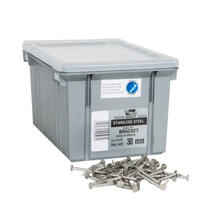 NZ Nails 30 x 3.15mm 5kg 316 Stainless Steel Flat Head Nail