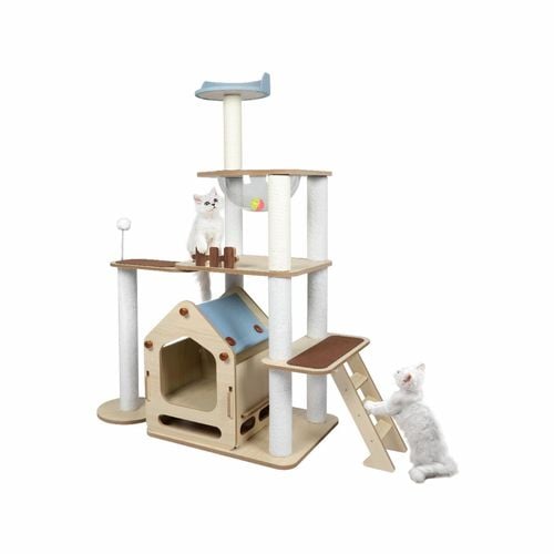 PaWz Cat Tree Scratching Post Scratcher Cats Tower Wood Condo Toys House 138cm Bunnings Australia