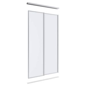 Lugna 2100 x 1200mm Clear Anodised Melamine Wardrobe Double Sliding Doors