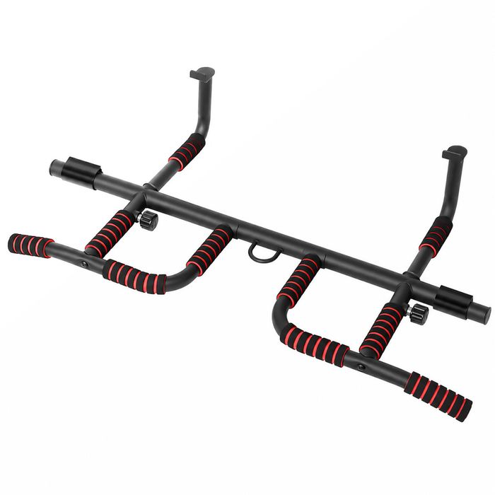 Centra Pull Up Bar Doorway No Drill 200kg Heavy Duty Carbon Steel for Home Black